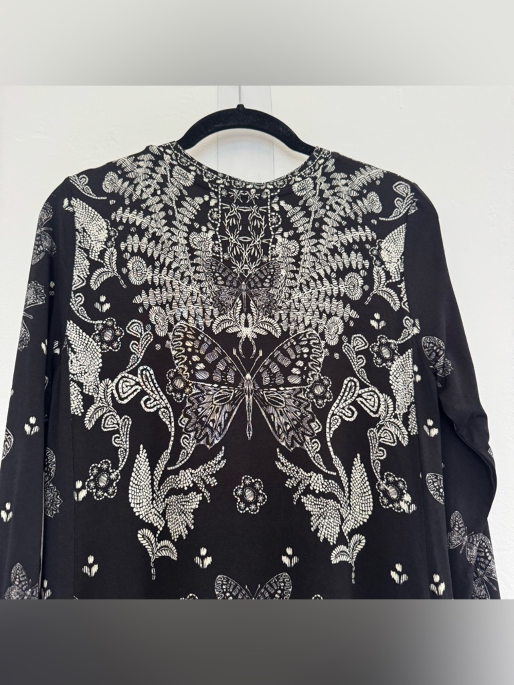 Johnny Was The Janie Favorite A-Line Dress Farfalla Joan Black Butterfly Floral - Picture 11 of 15